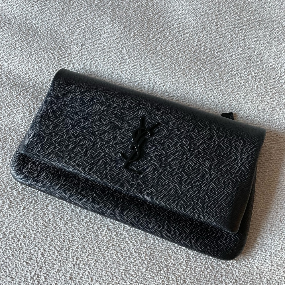 Saint Laurent black leather clutch - NWT